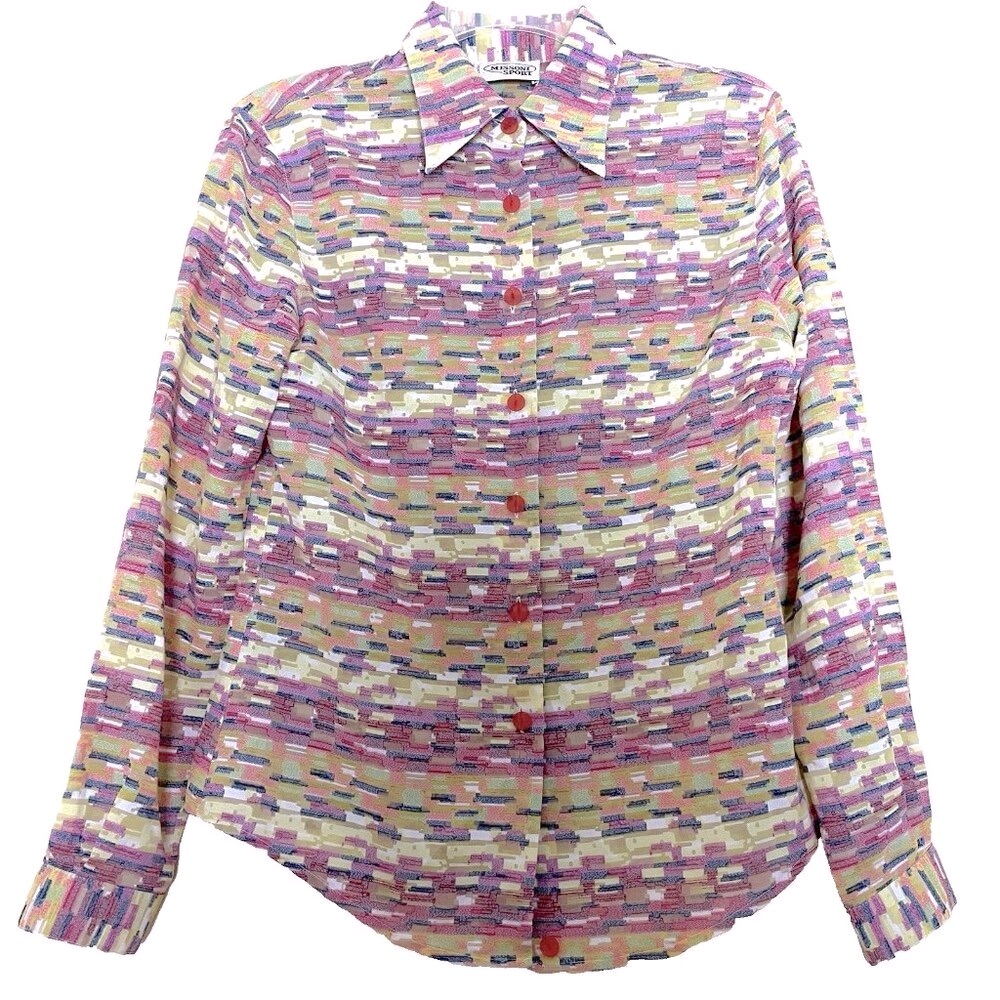 Vintage Missoni Sport Top Shirt Blouse Women's Size 42 Retro